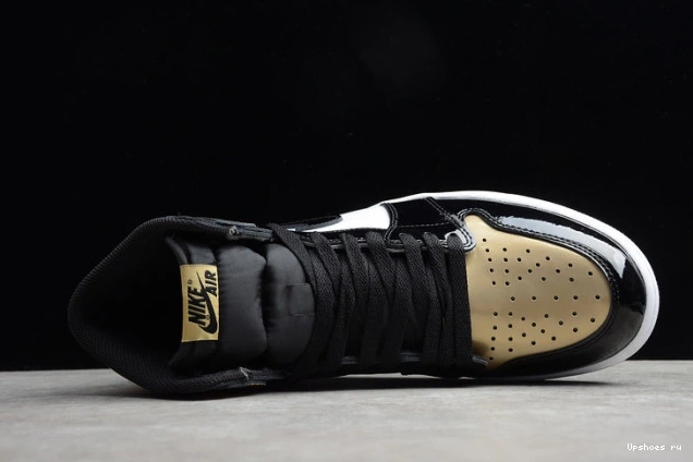 Jordan Patent Gold  High 1 Retro Toe 861428-007 NRG 1207